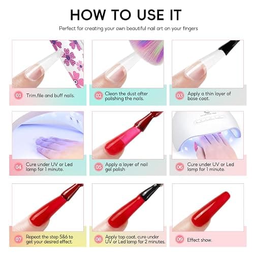 PEACECOLOR Gel Nail Polish Set, 39 PCS Gel Nail Kit with U V Lamp 22+4 Colours White Pink Yellow Gels Polish Set with Base and Top Coat Manicure Tools Nail Salon Sets DIY at home Gifts for Women - Classic Seasons Gel Nail Polish Set thumbnail 8