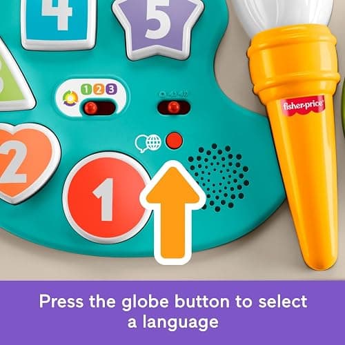 Fisher-Price Baby & Toddler Toy Laugh & Learn 4-in-1 Activity Table & Art Easel with Educational Music for Ages 6+ Months, Multilanguage Version thumbnail 4
