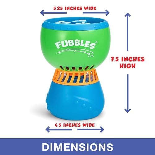 FUBBLES NO Spill Funfiniti Bubble Machine | Blows One Hour of Non Stop Bubbles | Amazon Exclusive Toy Set Includes 36oz of Non Toxic Refill Solution (Bubble Solution Bottle Colors Will Vary) thumbnail 3