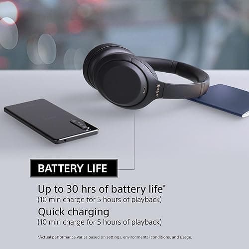 Sony WH-1000XM4 Wireless Premium Noise Canceling Overhead Headphones with Mic for Phone-Call and Alexa Voice Control, Black WH1000XM4 thumbnail 5