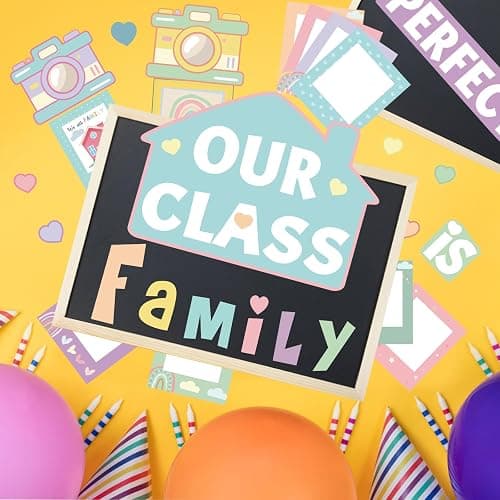 EIHFHIE 52 Pcs Pastel Pop Classroom Decor, Our Class is a Family Picture Frame Bulletin Board Sets for Back to School Nursery Chalkboard Wall Door Decor Teacher Supplies thumbnail 6