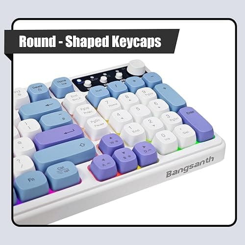 Bangsanth Wireless Keyboard, RGB Gaming Keyboard, Tri-mode BT5.0/2.4GHz/USB-C, 99-Key Creamy, Anti-ghosting Keys, Compatible with PC, Mac, Gaming Consoles, UK Layout thumbnail 4