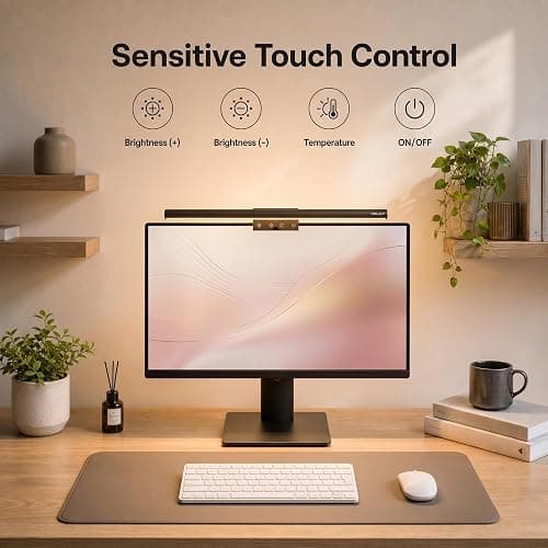 YEELIGHT Monitor Light Bar, Computer Monitor Lamp for Home Office Gaming, 250LM No Glare Eye-Care LED Screen Bar, Touch Control USB Reading Desk Lamp with Stepless Dimming for Flat & Curved Monitor thumbnail 3