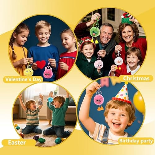 30PCS Party Favors Kids Keychains - Fun Keychain Cute Birthday Goodie Bags Stuffers for Kids Fuzzy Plush Keychain Bulk Monster Keychains Classroom Prizes Elementary Key Chains Bulk Treasure Box Toys thumbnail 4