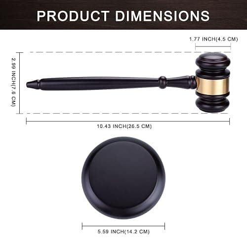 Wooden Judge Hammer Gavel Sound Block for Lawyer Judge Auction Sale,Gavel for Meetings Gavel prop thumbnail 3