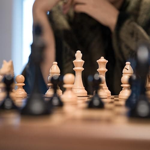 A&A Premium Chess Board Game Set, 15" Wooden Chess Board & 3" King Height Unique Chess Pieces with 2 Extra Queens, Portable Travel Chess Set for Adults Kids (Natural Walnut, 15 Inches) thumbnail 7