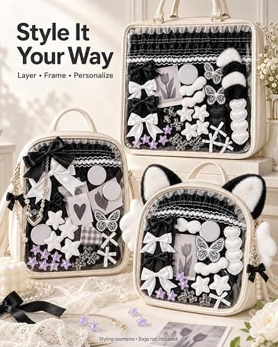 68Pcs DIY Ita Bag Accessories Kit, Black and White Craft Embellishments thumbnail 4
