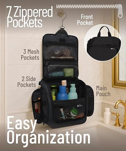DD D&D Wanderlust D&D Hanging Travel Toiletry Bag for Men and Women – Cosmetics, Makeup and Toiletries Organizer Kit with 10 Compartments thumbnail 2