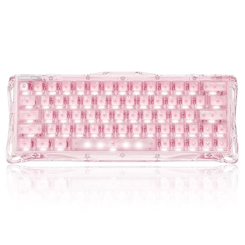 GravaStar Mercury V60 Magnetic Gaming Keyboard, 8000Hz Polling Rate, Rapid Trigger Keyboard with Hall Effect Switches, 0.005mm Precision, Hot-Swappable, RGB, Wired for Windows/Mac - Crystal Rose - Image 1