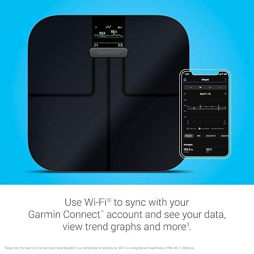Garmin Index S2, Smart Scale with Wireless Connectivity, Measure Body Fat, Muscle, Bone Mass, Body Water% and More, Black (010-02294-02) thumbnail 4