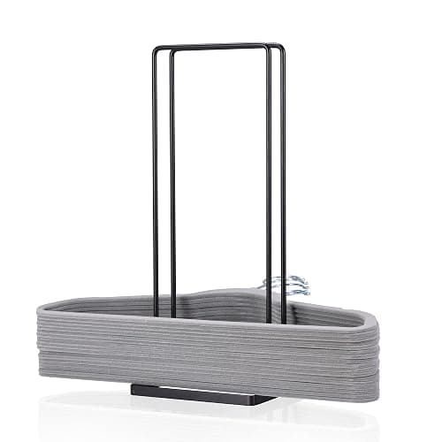 EASTTOWEST Hanger Organizer Stacker for Closet Laundry Room,Holds up 110 Wire Hanger,Black Carbon Steel Clothes Hanger Storage Rack Holder for Adult or Child - Image 1