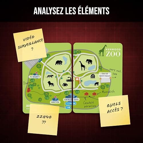 Dossiers Criminels Pocket - Qui a tué Meredith Carter ? Meurtre dans un Zoo au Canada - Jeu d'enquête en cartes - Jeu de voyage et de poche - Cadeau famille et amis - 1-6 Joueurs - 45 min thumbnail 3