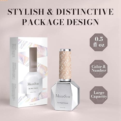MelodySusie Pearlescent Champagne Gel Nail Polish,0.5fl oz Nails Soak Off UV LED Champagne Shimmer Glitter Gel Polish Nail Art Manicure Salon DIY Nail Design Decoration at Home Gift for Women-z147 thumbnail 6