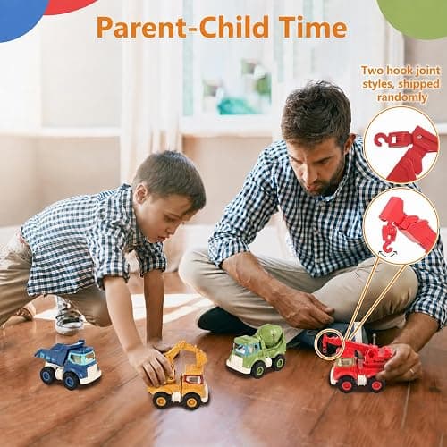 Olbyefly Construction Toys for 2 3 4 5 Years Old Boys Girls Kids Toddlers, Sandbox Excavator Toy Construction Truck Toys Vehicles Dump Crane Cement Mixer Truck, Christmas Birthday Gifts thumbnail 7