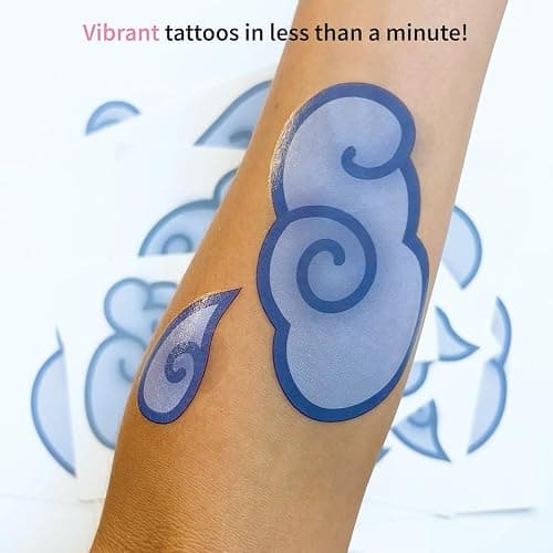Gamer Cosplay Temporary Tattoos - Blue Cloud Temporary Tattoos for Halloween & Anime Conventions - FULL SET - Easier than Make-Up - MADE in USA (Style A) thumbnail 2