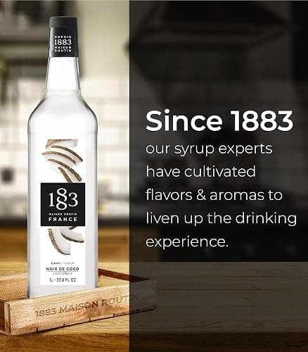 1883 Maison Routin Syrup for Drinks, Made In France (33.8 Fl Oz, Coconut Plastic) thumbnail 3