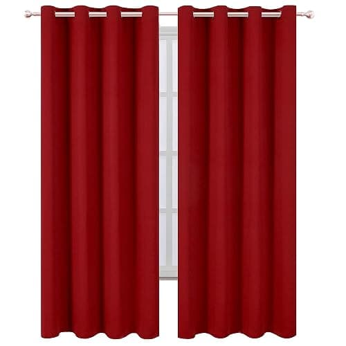 LEMOMO Red Curtains 52 x 84 Inch Long/Blackout Curtains Set of 2 Panels/Room Darkening Thermal Insulated Bedroom Curtains Drape thumbnail 3