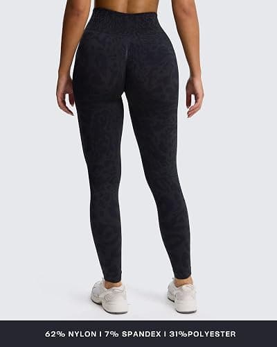 Aoxjox Women's High Waist Seamless Camo Scrunch Legging Knit Workout Yoga Pants 23" thumbnail 4