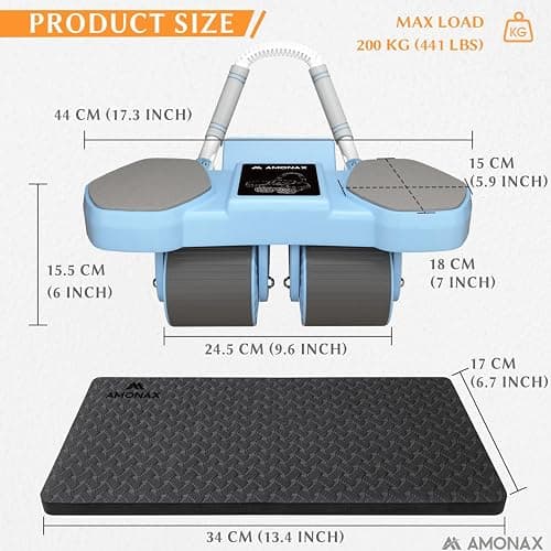 Amonax Ab Roller Exercise Wheel, Four Wheel Abs Trainer with Elbow Support, Abdominal Exercise Equipment for Core Abs, Automatic Rebound Abs Workout Equipment For Home Gym Men Women Use thumbnail 6