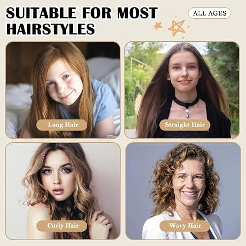 ZILAMPU Hair Curler, 70' Soft No Heat Curling Headband Wrap for Overnight Curls, Women Long Wave Curl Hair Rollers - Reddish Brown, 9 PCS Curling Rods Gifts Set thumbnail 5