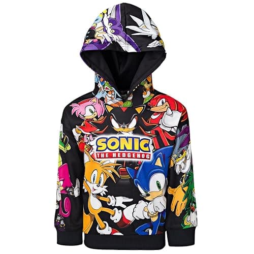 SEGA Sonic the Hedgehog Knuckles Shadow Tails Fleece Pullover Hoodie Little Kid to Big Kid - Image 1