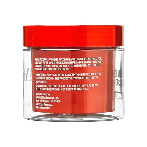 KISS COLORS & CARE Maximum Hold Edge Fixer, Non-Greasy Gel Formula Infused With Biotin B7, 24 Hour Hold, ‘Strawberry Acai’ Scented, 3.38 Fl. Oz. (100 ml) thumbnail 12