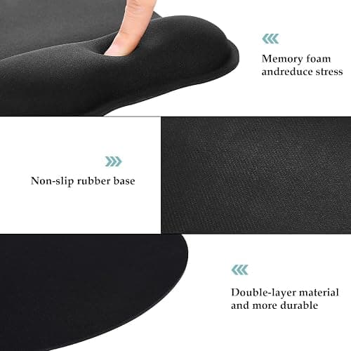 EooCoo Ergonomic Mouse Pad with Wrist Support, Mousepad with Memory Foam Wrist Rest and Non-Slip Base for Computer, Cafe, Home & Office, 9.64 x 8.26 in Office Desk Accessories thumbnail 7
