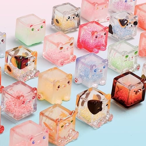 LUCKJOY Square Cat Series Blind Pack (5PCs in one Bag) Random Design Cat Blind Box Figures Collectible Toys Cute Mystery Box Home Decorations Holiday Birthday Gifts thumbnail 5