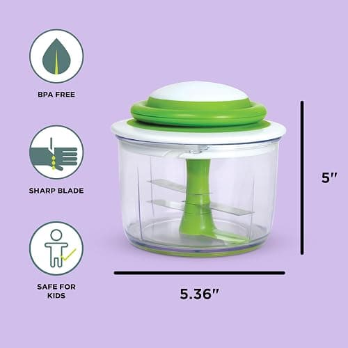 Chef'n VeggiChop Hand-Powered Food Chopper (Arugula), 5.5" x 5.5" x 5" thumbnail 3
