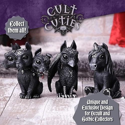 Nemesis Now Cult Cuties Lucifly 10.7cm, Resin, Black, Cult Cuties Dragon Figurine, Scarily Adorable Horned Dragon Figurine, Silver Detailing, Cast in the Finest Resin, Lovingly Hand-Painted thumbnail 7