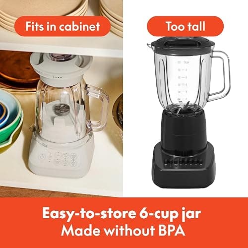 bella Fits-anywhere™ Flip & Store Blender, 48 oz, 520W, 10-speed, Oatmilk thumbnail 4
