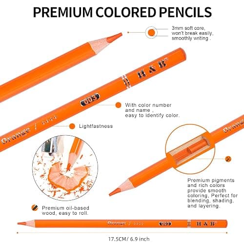 H & B 120 Colored Soft-core Coloring Pencils Set, Coloring Book and Portable Storage Bag for Painting, Art Supplies Gift for Artists Adult Children Beginners thumbnail 4