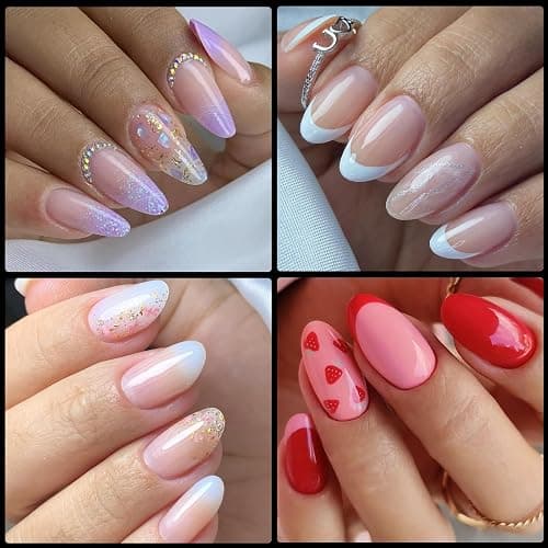 LoveOurHome 600pc Almond Nail Tips Extra Short Fake Nails Clear Press on Nails Short XS Stiletto False Nail Tip Full Cover Soft Gel Artificial Fingernails for Gel Acrylic Nails Extension thumbnail 7