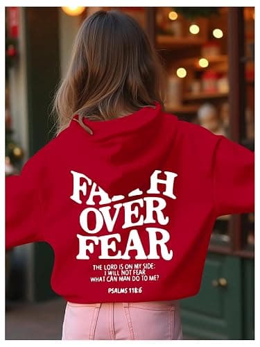 RoseSeek Girl's Letter Graphic Hoodies Long Sleeve Pullover Cute Clothes | Baggy Sweatshirt, Preppy Hoodies for Teen Girls Size 10-12, Trendy Cute Hoodies thumbnail 2