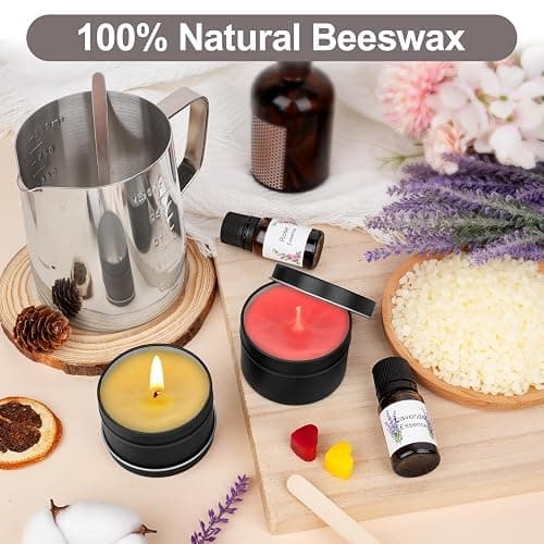 Candle Making Kit for Adults Beginners, Candle Making Supplies Accessory, DIY Scented Candle Set with Beeswax, Essential Oil, Wicks, Wax Melting Pot, Moulds, Candle Jars, Dye, Make Your Own Candles thumbnail 4