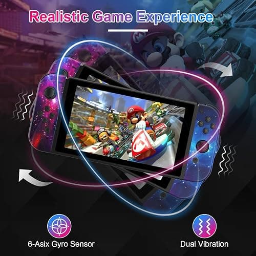 Kvkdiir Controller for Nintendo Switch Controller for Switch/Lite/OLED, Replacement Controllers with Motion Sensing/Dual Vibration/Screenshot/Wake-up thumbnail 3
