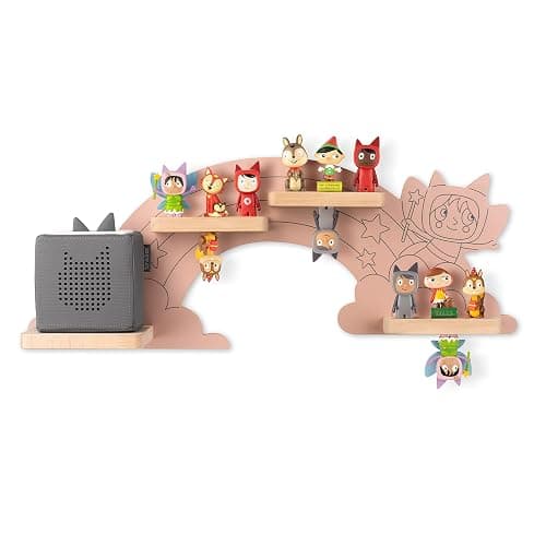 Tonies Magnetic Wall Shelf for Toniebox 1, Charging Station, and 20 Characters - Rainbow - Image 1