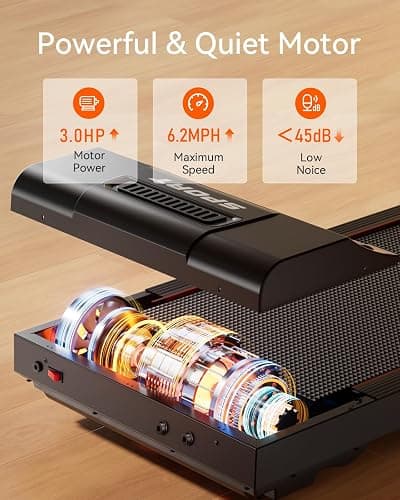 Treadmill for Home, 3.0HP Folding Treadmill with Incline, 300 lbs Capacity, Bluetooth & Heart Rate Sensor, Space-Saving Design thumbnail 3