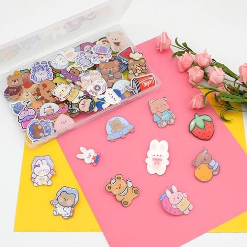 Cute Pins for Backpacks,50 Pcs Kawaii Acrylic Pins, Aesthetic for Girl's Bags,Hoodies,Hats,Jackets Decorative Clothing Bags Jackets Hat Backpacks Bag Accessories thumbnail 2