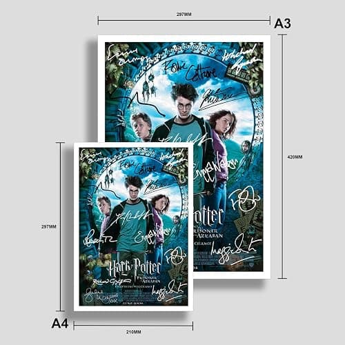 Harry Potter Cast Signed Autograph Poster Photo Print Framed Memorabilia Gift Movie Film Daniel Radcliffe Rupert Grint Emma Watson (Prisoner of Azkaban, A4 Poster Only) - 30L x 20W cm - Prisoner of Azkaban thumbnail 2