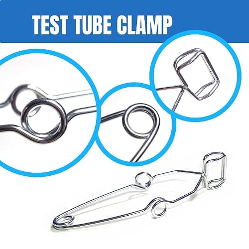 Scientific Lab Tools Pack for Basic Starter, Chemistry Set - Crucible Tongs Lab Spatula Scoop U-Shape Spoon Test Tube Clamps Stainless Steel Forceps Tweezers thumbnail 7