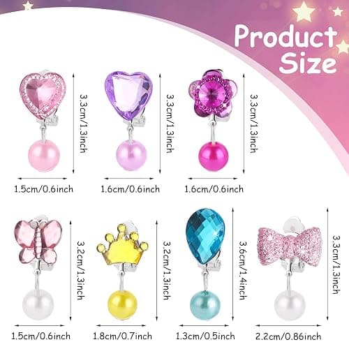 Grevosea 7 Pairs Clip on Earrings, Jewelry Dress Up Earrings Set No Pierced Jewelry Accessories for Party Favors Birthdays Day Gift Boxed (Pearl Style) thumbnail 2