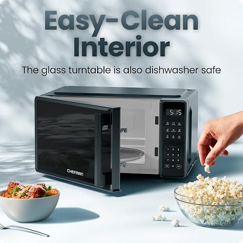 Chefman Countertop Microwave Oven 0.7 Cu. Ft., 700 Watts with 10 Power Levels, 6 Cooking Presets with One-Touch Express Cook, Eco Mode, Child Safety Lock, & Mute Button - Black thumbnail 6