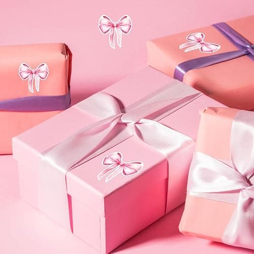 500Pcs Bow Pink Sticker,Watercolor Decor Vintage Waterproof Bow Aesthetic for Girls Scrapbook Crafts Laptop Party Favors Windows Water Bottle Decoration thumbnail 6