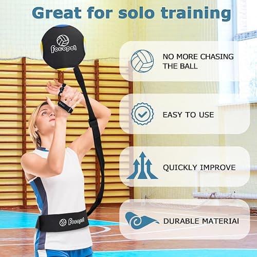 focopot Volleyball Training Equipment Aid,Solo Volleyball Trainer to Practice Serve, Spike, Set and Pass,Perfect Volleyball Trainer Gift for Beginners & Pro thumbnail 5