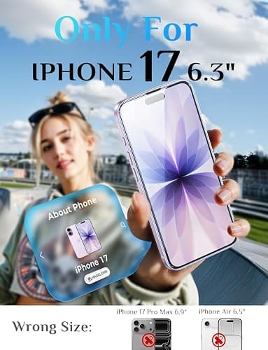 MAGIC JOHN 2 Pack for iPhone 17 6.3 inch Tempered Glass Screen Protector, Auto Dust-Elimination, Bubble Free, HD Clear, Easy Installation,iPhone 17 6.3'' thumbnail 4