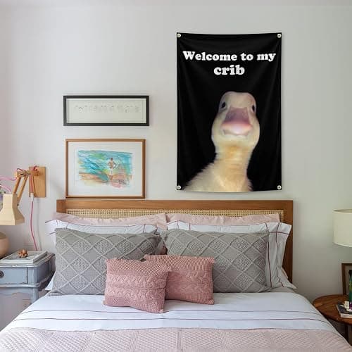 Welcom to My Crib Flag 2x3 Ft Flag with Brass Grommets for Man Cave Teen Boys and Girls College Dorm Room Decor Outdoor Yard Signs Parties thumbnail 5