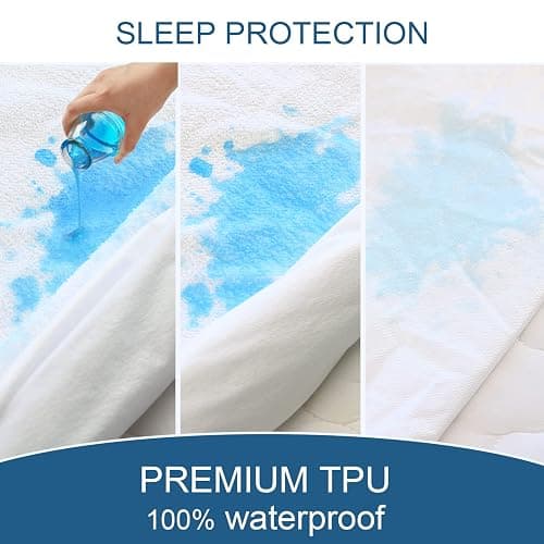 Full Size Mattress Protector Waterproof Mattress Topper Pad Cover Fitted Bed Sheets Full up -14'' Terry Super Soft & Breathable & Noiseless Mattress Protector Machine Washable thumbnail 4