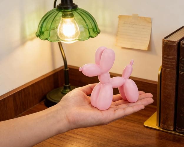 AMOIENSIS Pink Balloon Dog Statue Decor, 4 inch Small Knick Knacks Balloon Dog Animal for Desk Shelf Decor thumbnail 7
