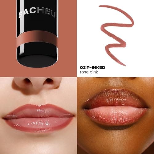 Sacheu Lip Liner STAY-N Peel Off Lip Stain — Long Lasting Waterproof Lip Tint with Hyaluronic Acid & Vitamin E — Transfer Proof Matte Finish, Vegan & Cruelty-Free (p-INKED) thumbnail 2